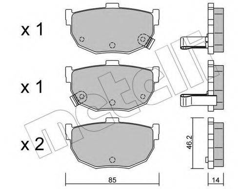 Комплект тормозных колодок, дисковый тормоз METELLI 22-0362-0