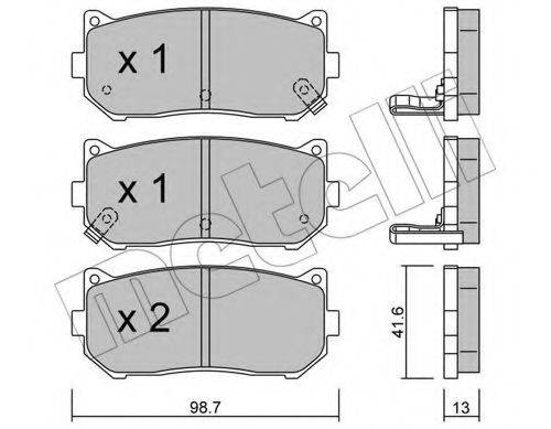 Комплект тормозных колодок, дисковый тормоз METELLI 22-0372-0