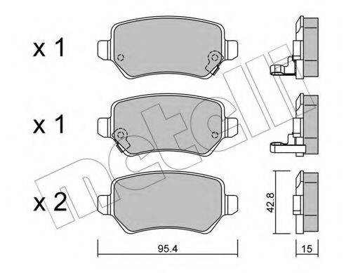Комплект тормозных колодок, дисковый тормоз METELLI 22-0542-0