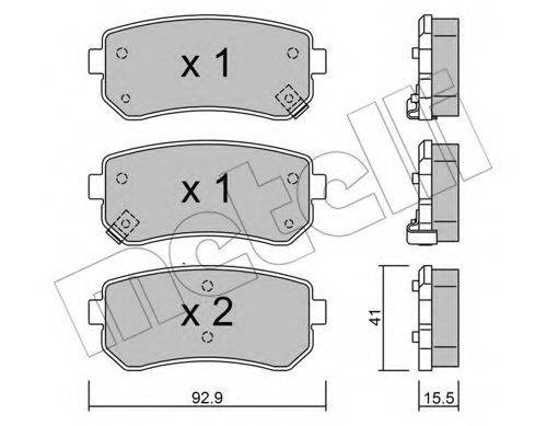 Комплект тормозных колодок, дисковый тормоз METELLI 22-0725-0