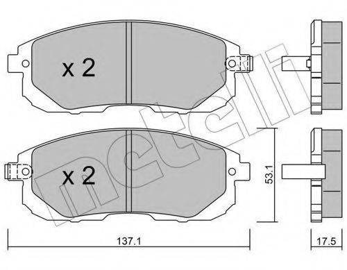 Комплект тормозных колодок, дисковый тормоз METELLI 22-0876-1