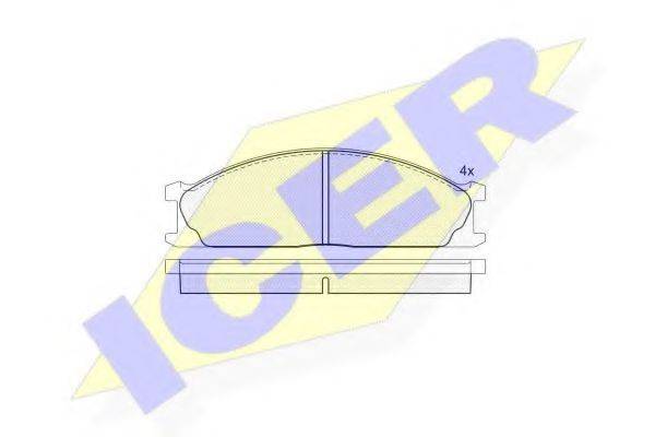Комплект тормозных колодок, дисковый тормоз ICER 140884