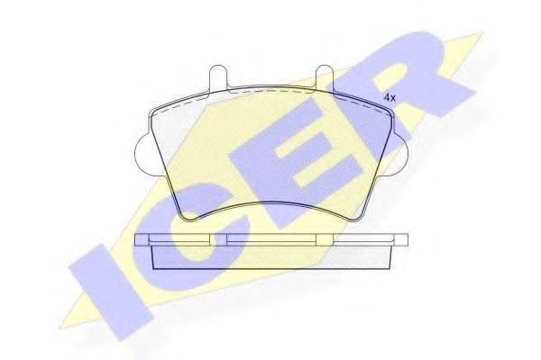 Комплект тормозных колодок, дисковый тормоз ICER 141442
