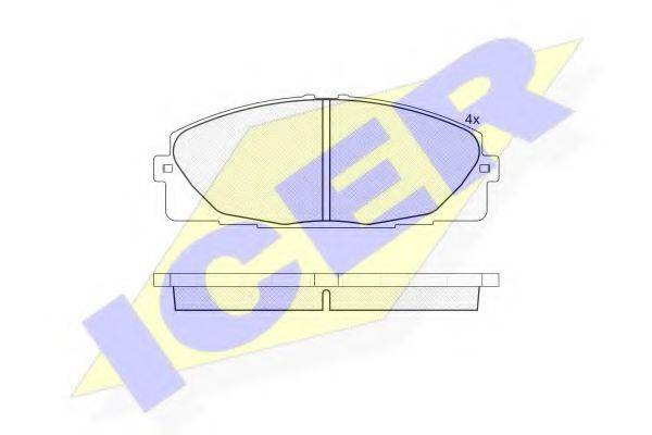 Комплект гальмівних колодок, дискове гальмо ICER 141931