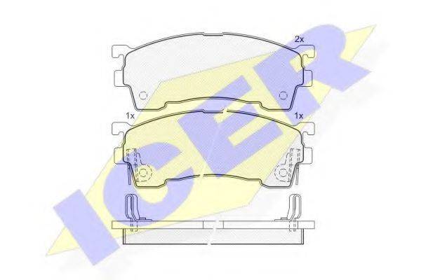 Комплект тормозных колодок, дисковый тормоз ICER 180971-204