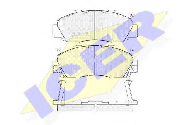 Комплект тормозных колодок, дисковый тормоз ICER 181019