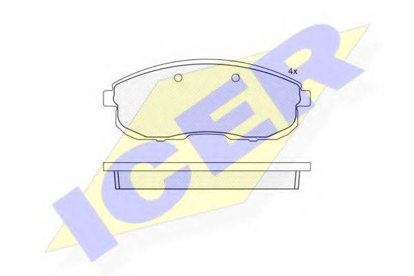 Комплект тормозных колодок, дисковый тормоз ICER 181100