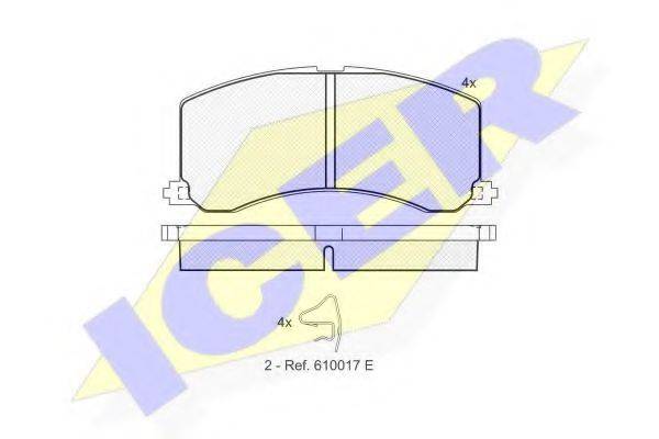 Комплект тормозных колодок, дисковый тормоз ICER 181116
