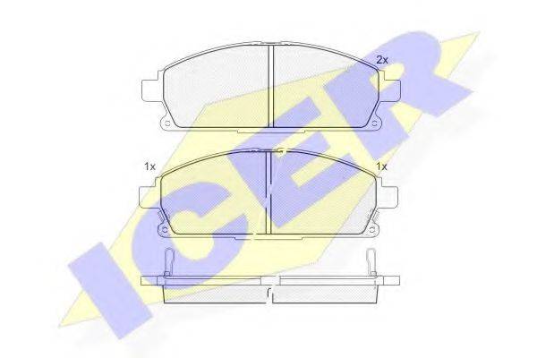 Комплект тормозных колодок, дисковый тормоз ICER 181521