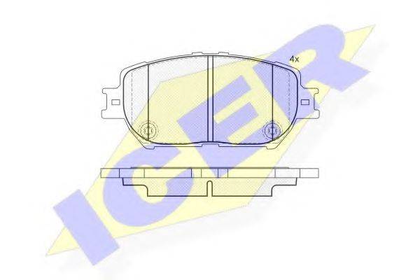 Комплект тормозных колодок, дисковый тормоз ICER 181689
