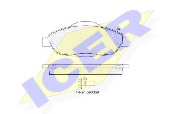 ICER 181851 Комплект тормозных колодок, дисковый тормоз