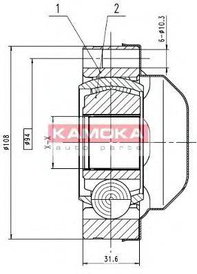 Шарнирный комплект, приводной вал KAMOKA 8713