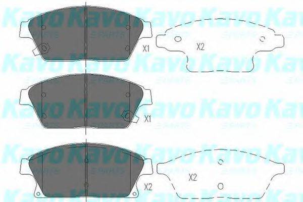 Комплект тормозных колодок, дисковый тормоз KAVO PARTS KBP-1014