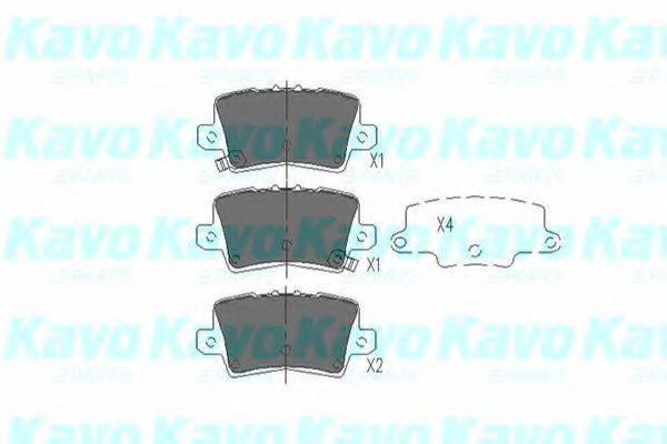 Комплект тормозных колодок, дисковый тормоз KAVO PARTS KBP-2014