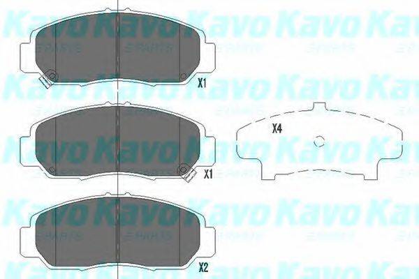 Комплект тормозных колодок, дисковый тормоз KAVO PARTS KBP-2037