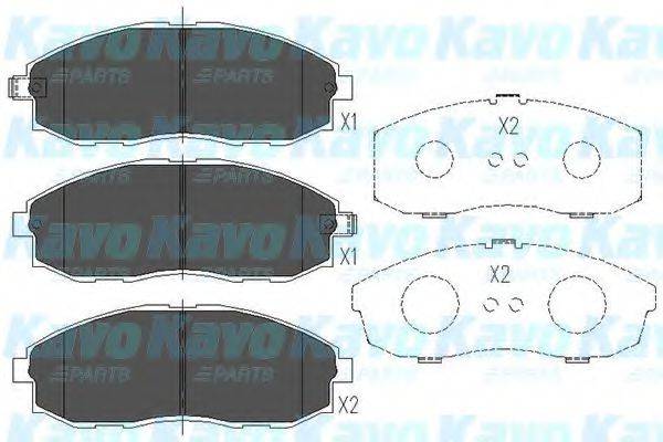 Комплект тормозных колодок, дисковый тормоз KAVO PARTS KBP-3003