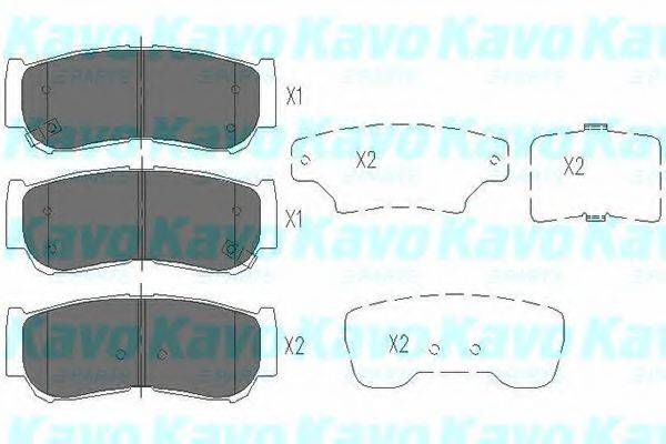 Комплект тормозных колодок, дисковый тормоз KAVO PARTS KBP-3024