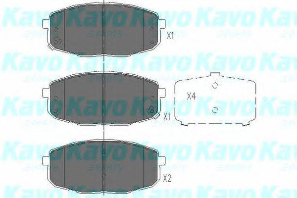 Комплект тормозных колодок, дисковый тормоз KAVO PARTS KBP-4004