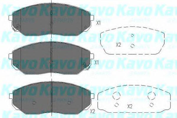 Комплект тормозных колодок, дисковый тормоз KAVO PARTS KBP-4014