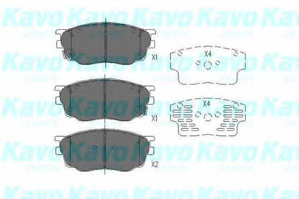 Комплект тормозных колодок, дисковый тормоз KAVO PARTS KBP-4511