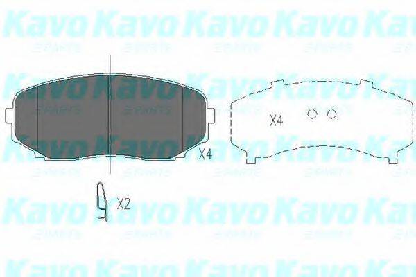 Комплект гальмівних колодок, дискове гальмо KAVO PARTS KBP-4558