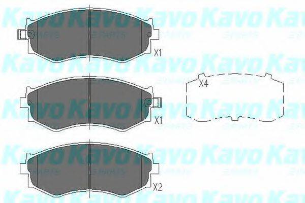 Комплект гальмівних колодок, дискове гальмо KAVO PARTS KBP-6527