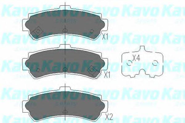Комплект гальмівних колодок, дискове гальмо KAVO PARTS KBP-6550