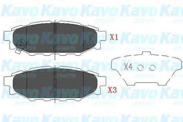 Комплект гальмівних колодок, дискове гальмо KAVO PARTS KBP-8005