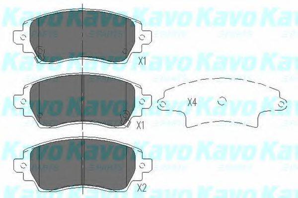 Комплект гальмівних колодок, дискове гальмо KAVO PARTS KBP-9010