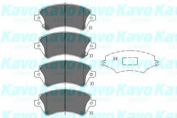 Комплект гальмівних колодок, дискове гальмо KAVO PARTS KBP-9012