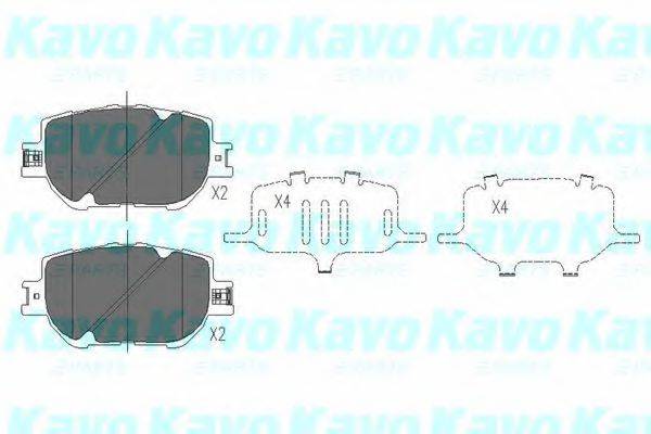 Комплект гальмівних колодок, дискове гальмо KAVO PARTS KBP-9015