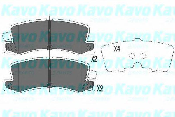 Комплект тормозных колодок, дисковый тормоз KAVO PARTS KBP-9058