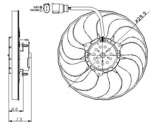Вентилятор, охлаждение двигателя NRF 47381