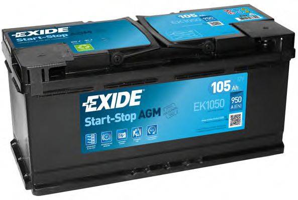 Стартерная аккумуляторная батарея; Стартерная аккумуляторная батарея EXIDE EK1050