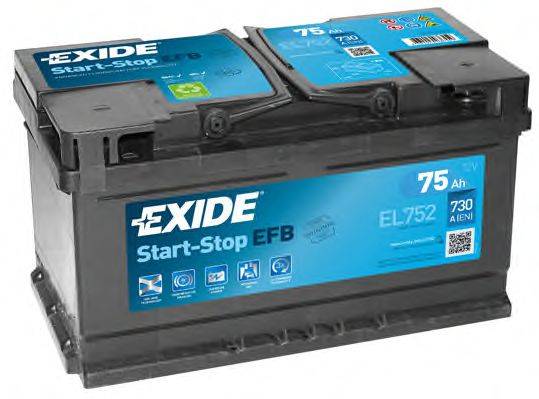 Стартерная аккумуляторная батарея; Стартерная аккумуляторная батарея EXIDE EL752