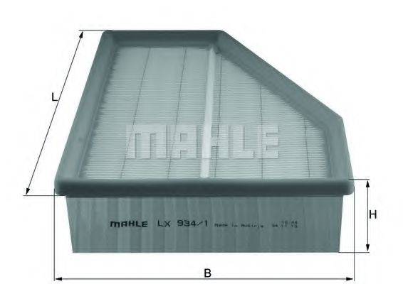 Воздушный фильтр MAHLE ORIGINAL LX 934/1