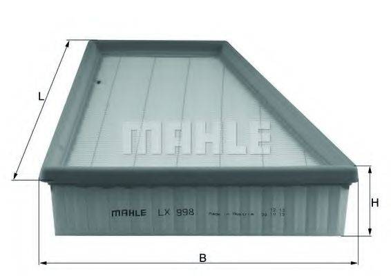 Воздушный фильтр MAHLE ORIGINAL LX 998