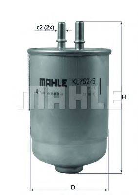 MAHLE ORIGINAL KL7525D Топливный фильтр