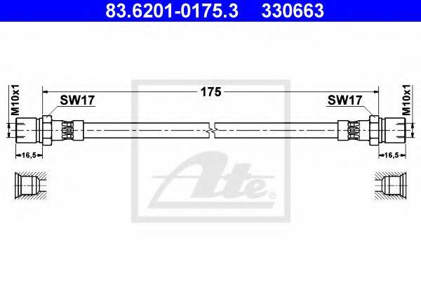 Гальмівний шланг ATE 83.6201-0175.3