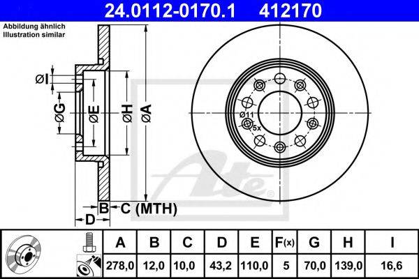 Тормозной диск ATE 24.0112-0170.1