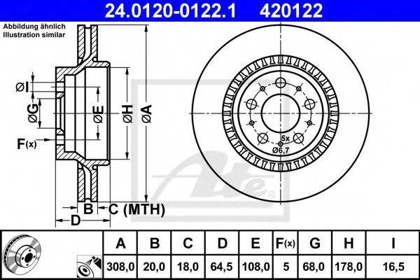 Тормозной диск ATE 24.0120-0122.1