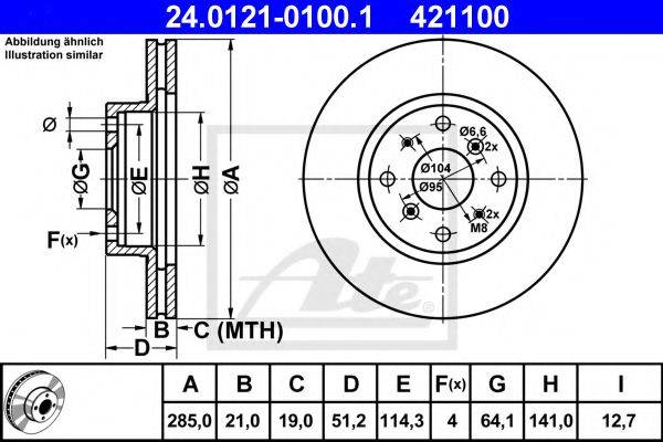 Тормозной диск ATE 24.0121-0100.1