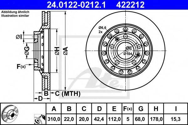 гальмівний диск ATE 24.0122-0212.1