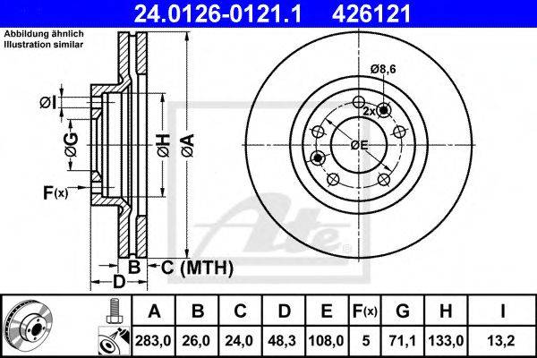 Тормозной диск ATE 24.0126-0121.1