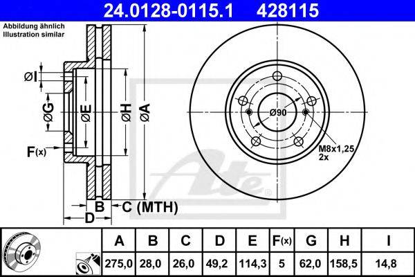 Тормозной диск ATE 24.0128-0115.1