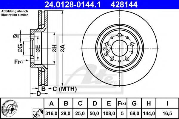 Тормозной диск ATE 24.0128-0144.1