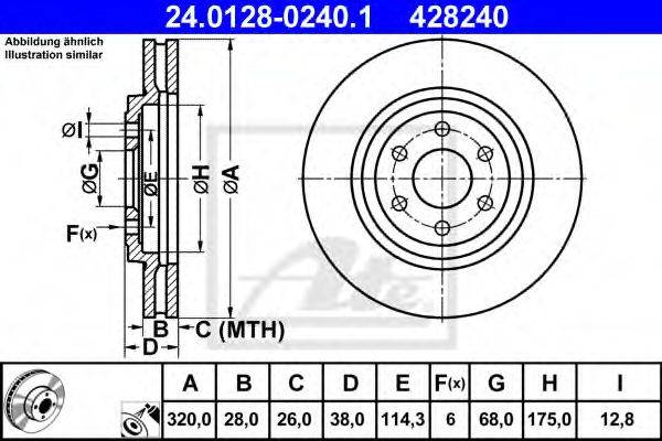 Тормозной диск ATE 24.0128-0240.1