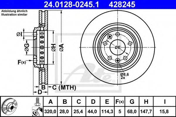 Тормозной диск ATE 24.0128-0245.1
