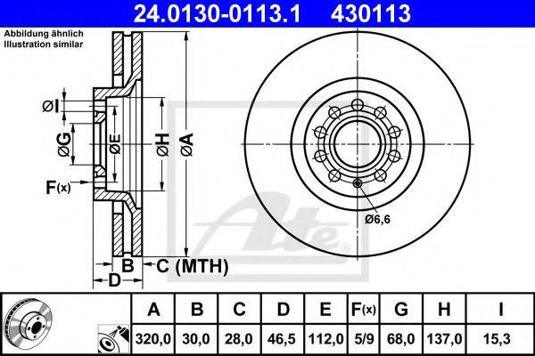 Тормозной диск ATE 24.0130-0113.1