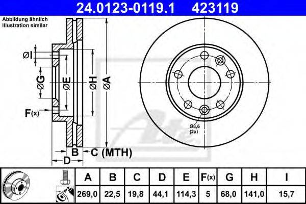 Тормозной диск ATE 24.0123-0119.1